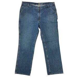 Carhartt Jeans Men Size 42 X 32 Blue Carpenter Denim Relaxed Fit Pockets Vintage